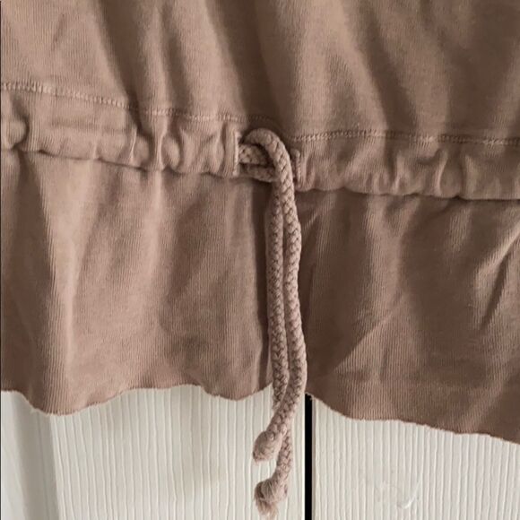 Michael Stars Tan Deep Scoop Neck L/S Tie Top - Picture 3 of 7